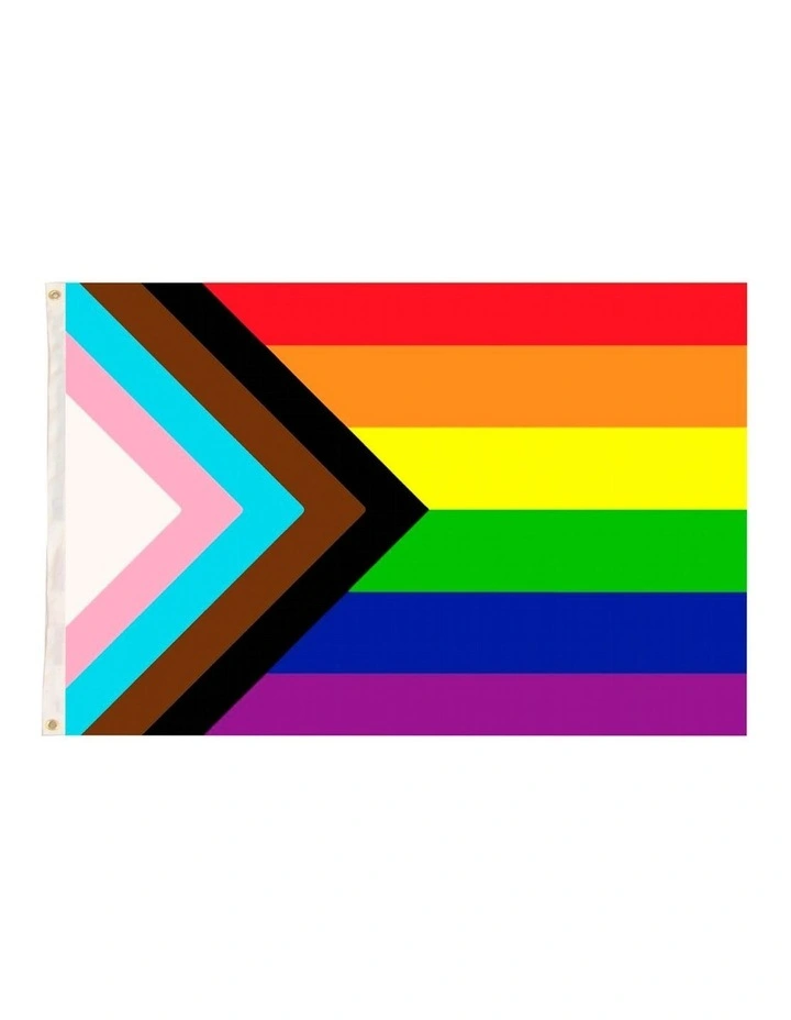 Deluxe Progress Gay Pride Flag 150x90cm in Rainbow
