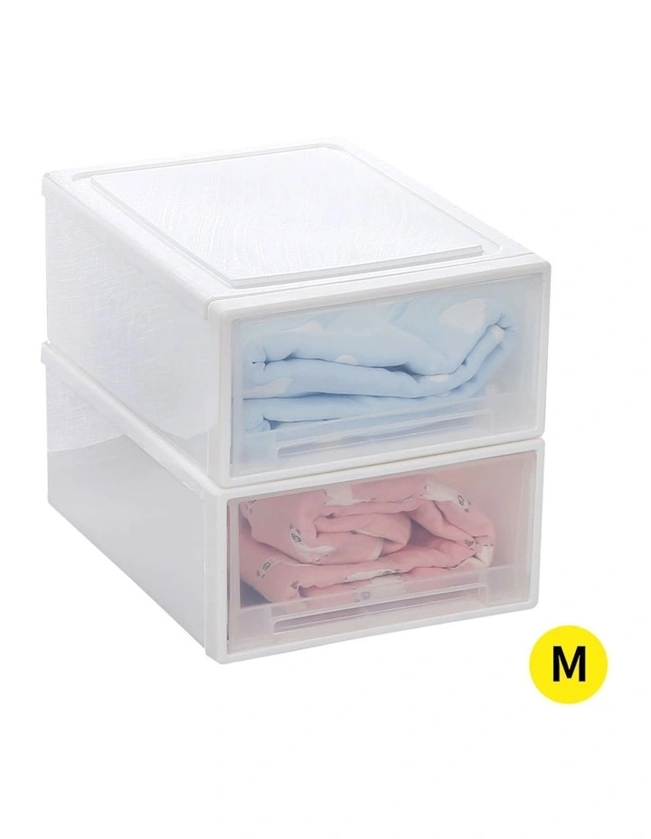 Plastic Storage Box 17L 2 Pack in White