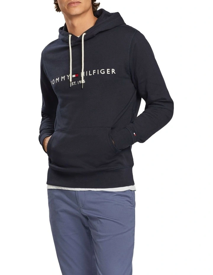 Tommy Logo Hoodie in Blue