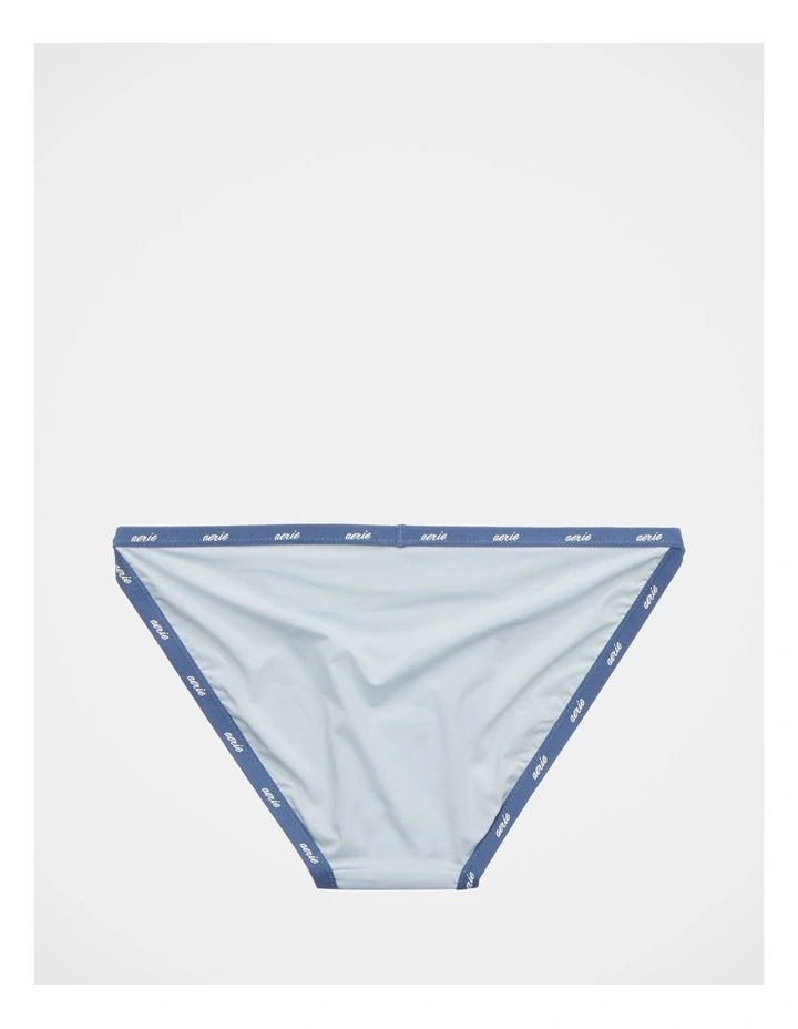 Microfiber String Bikini Underwear in Eyelet Blue