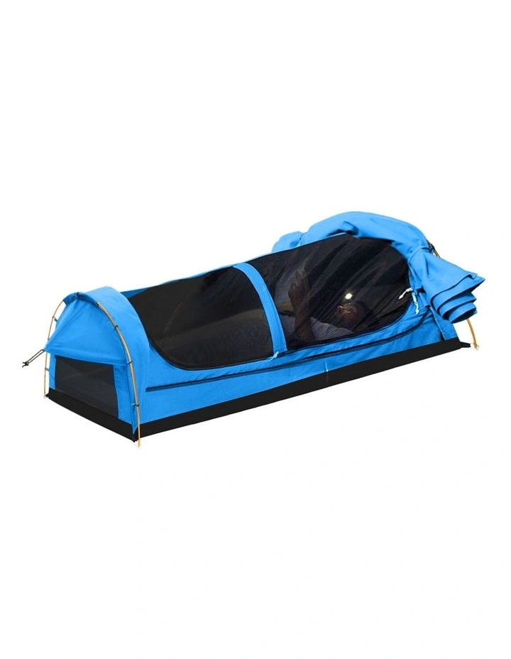 Double Swag Camping Swags Tent Hiking Mattress in Blue