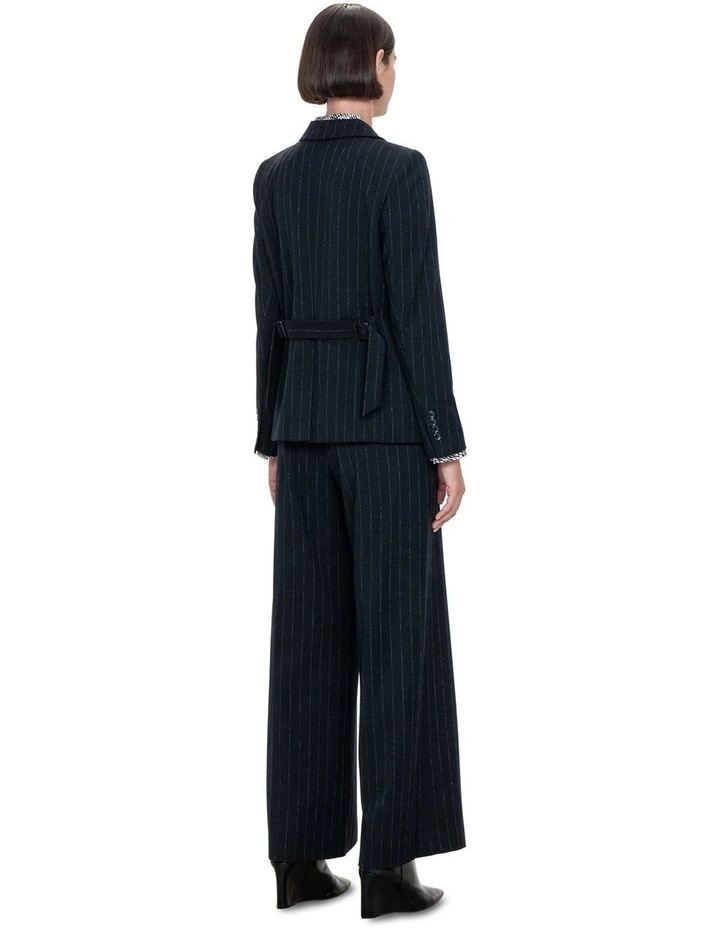 Subtle Stripe Twill Blazer in Ink