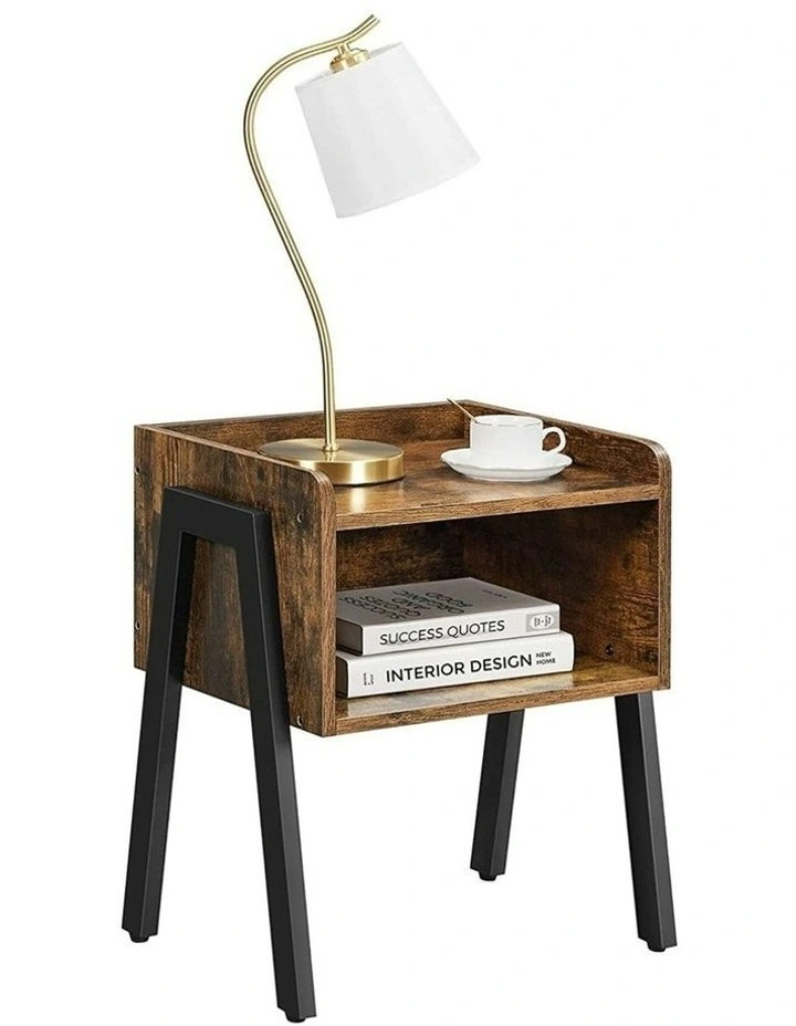 Rustic Side Table in Brown/Black