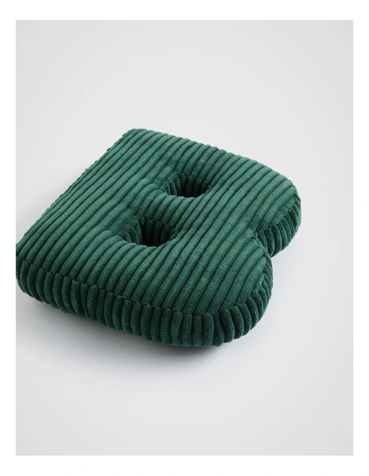 Ivy Cord Initial Cushion B in Green