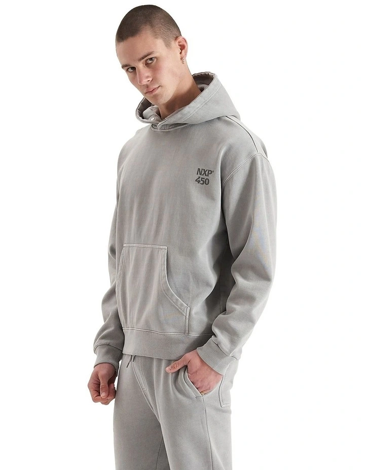 Core Line Heavy Box Fit Hooded Sweater in Grey