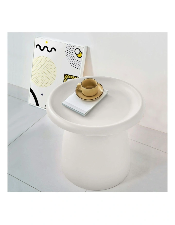 Coffee Table Plastic Round 52cm in White