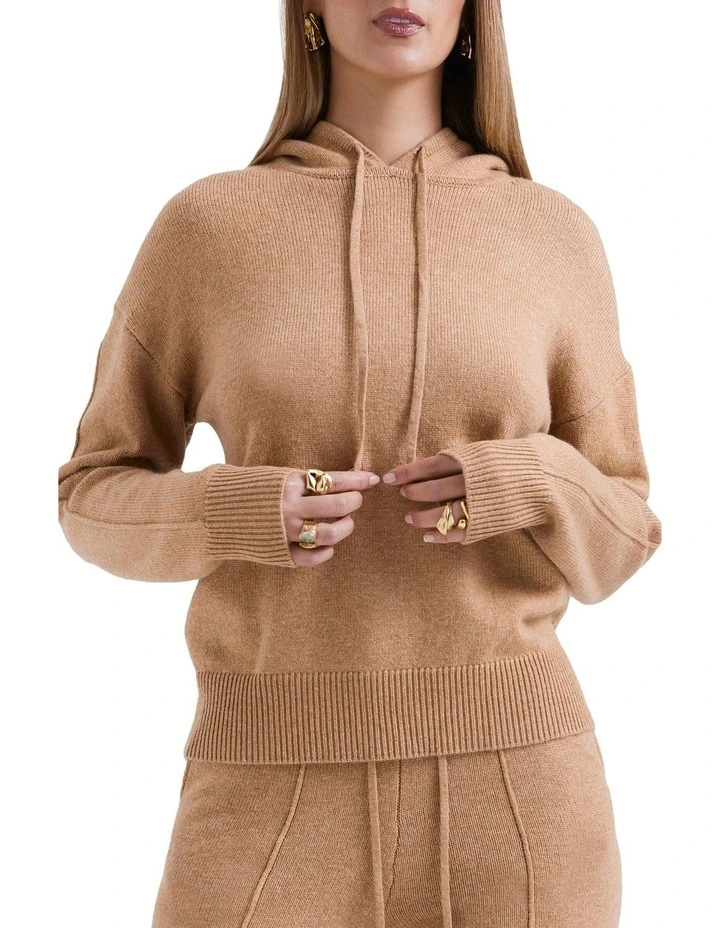 Jionni Cashmere Blend Hoodie in Camel