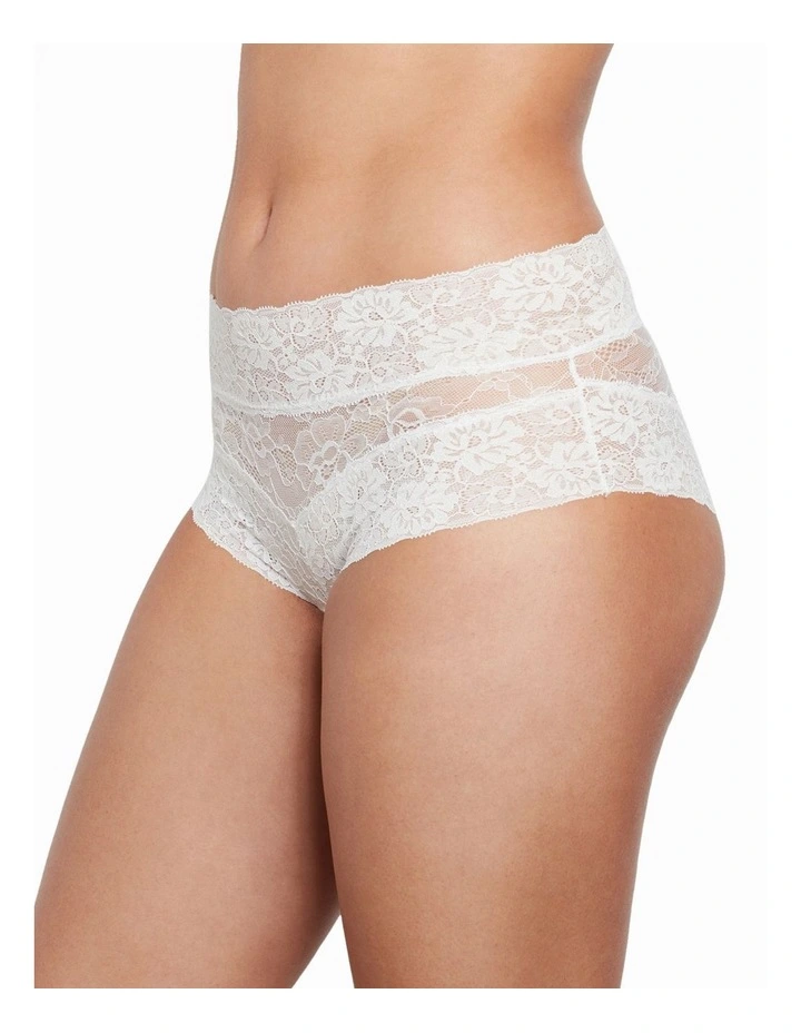Lace High Rise Brief in White