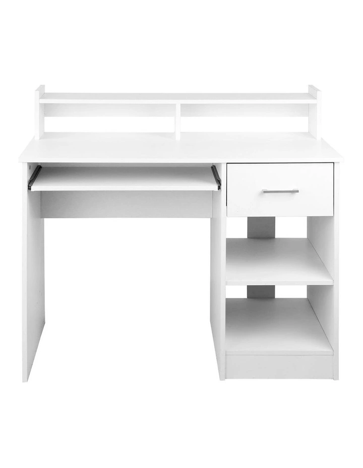 Computer Desk Shelf Drawer Cabinet 100CM in White
