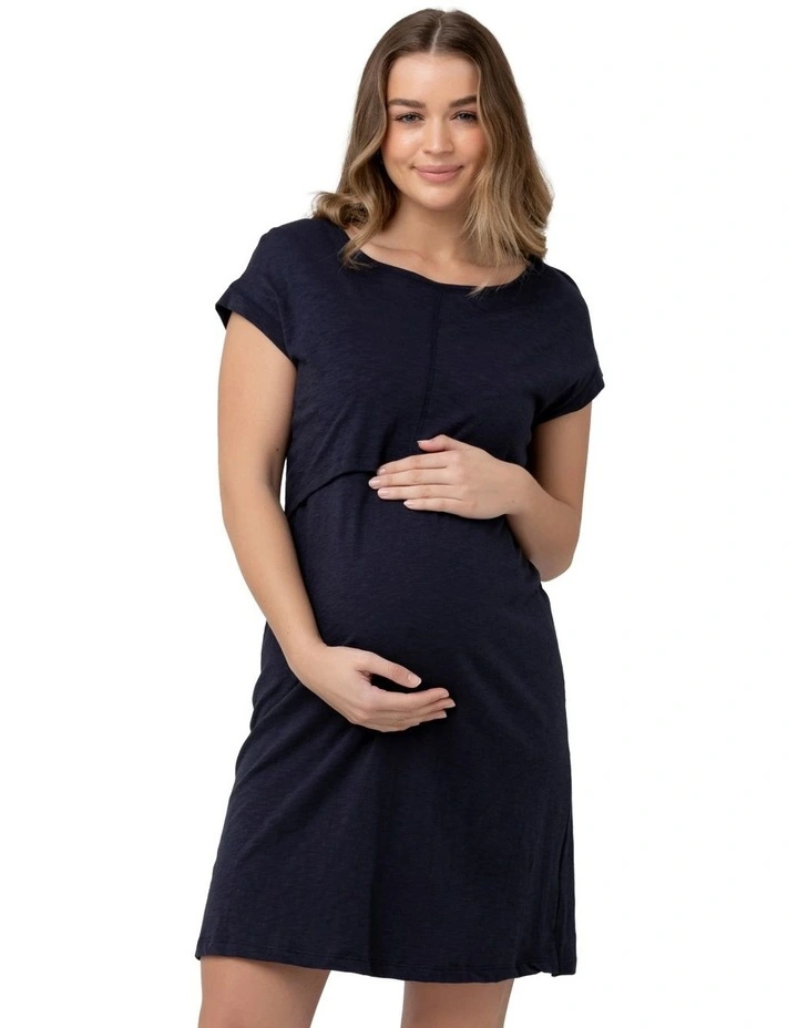 Roxie Nursing Dress in Indigo