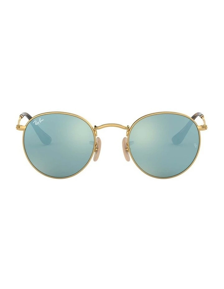 Round Flat Lenses Gold RB3447N Sunglasses