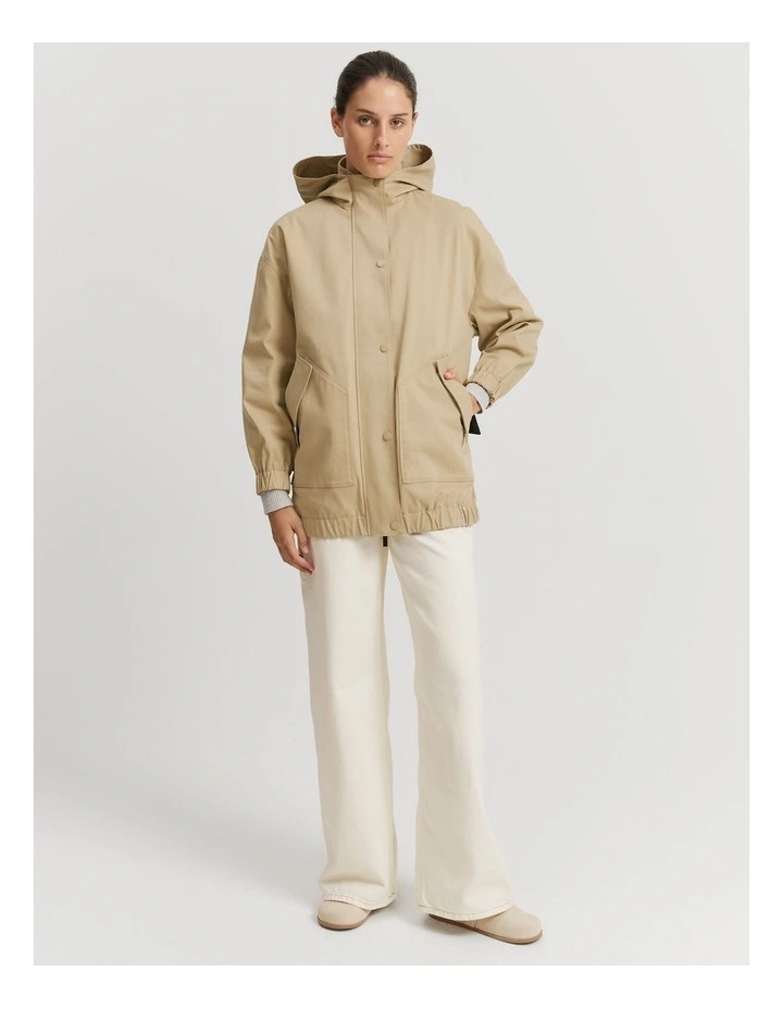 Longline Anorak in Sand