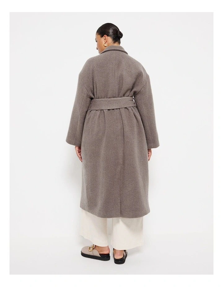 Textured Wrap Coat in Mouse