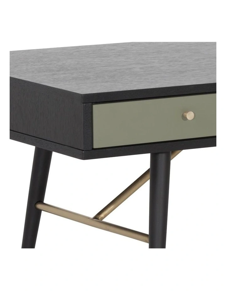 Omari 117cm Black & Green Oak Coffee Table