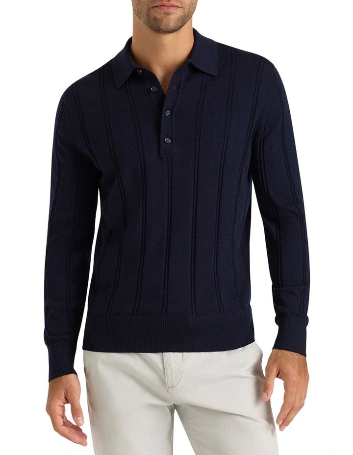 Appleby Knit Polo in Navy