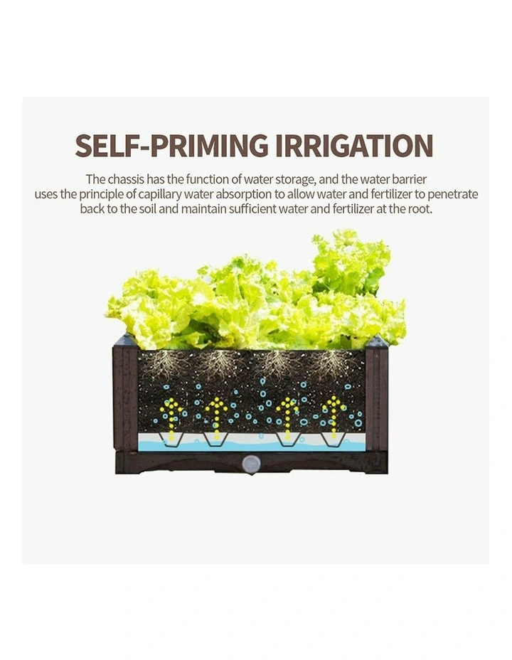 Raised Plastic Planter Box 200 cm in Dark Brown