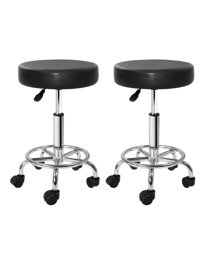 Salon Stool Round x2 in Black