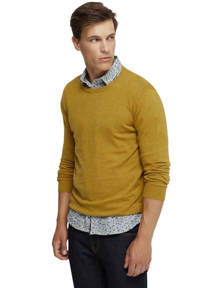 Crew Neck Cotton Cashmere Knit in Acid