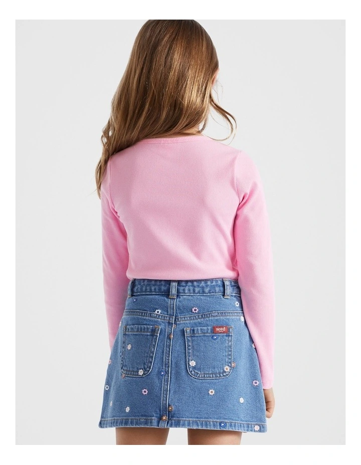 Core Rib Tee in Candy Pink