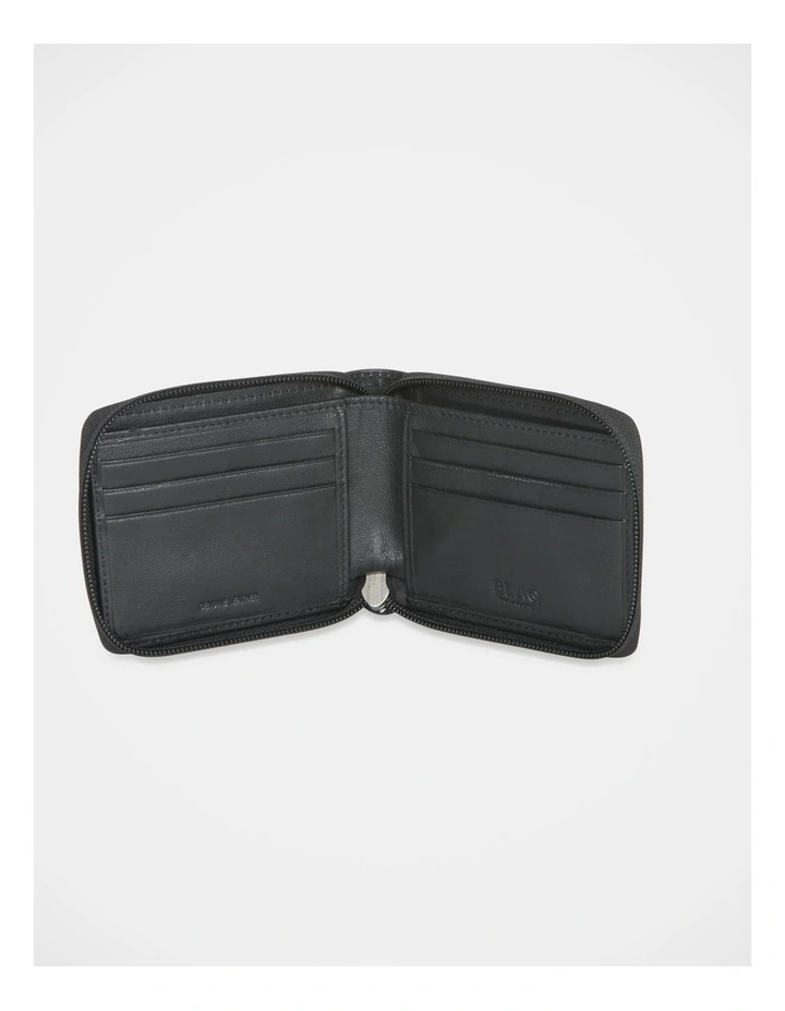 Zip Around Wallet in Black
