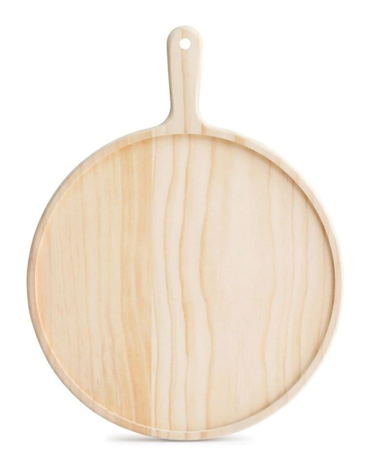 Bamboo Round Wooden Tray 9inch in Brown