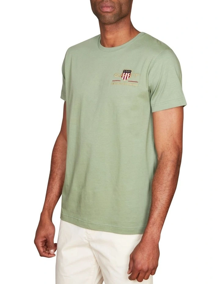 Archive Shield Embroidered T-shirt in Kalamata Green