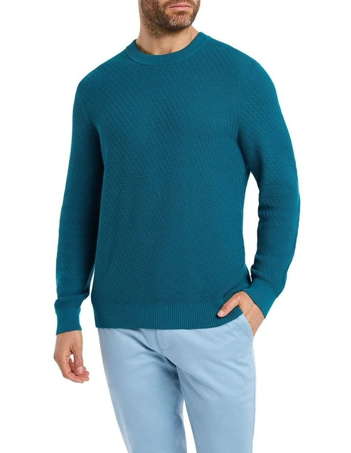 Brandon Cotton Knit in Deep Ocean