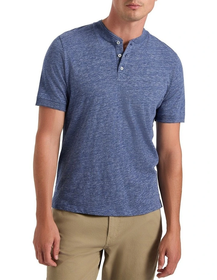 Walter Slub Polo in Blue Marle