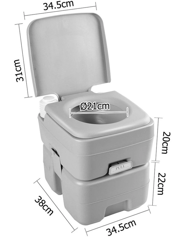 Portable 20L Outdoor Toilet Grey