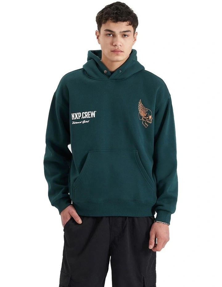 Corbusian Heavy Box Fit Hooded Sweater in Green