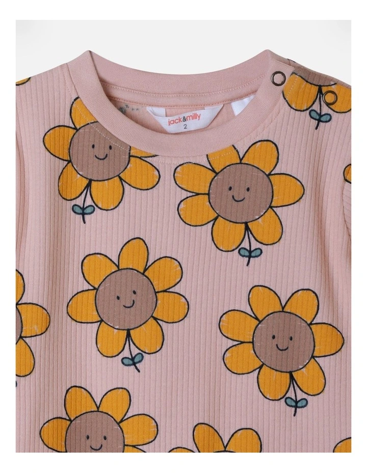 Remi Rib Pajama Set In Peach
