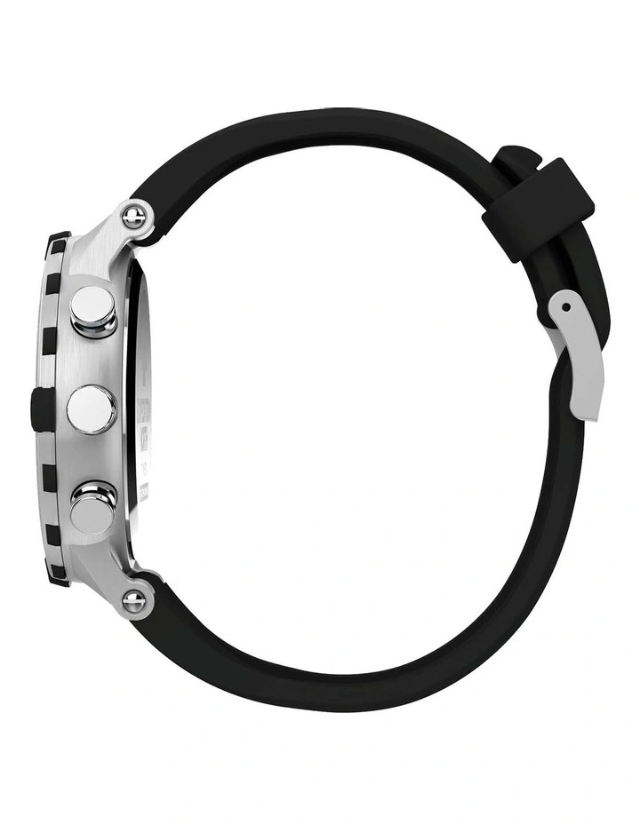 Expedition North Tide Compass Silicone Watch in Black