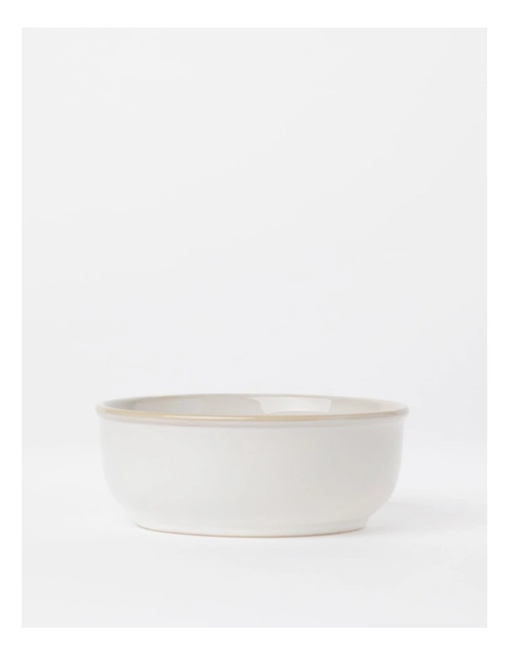 Moon White Soup Bowl Reactive Glaze in White/Yellow