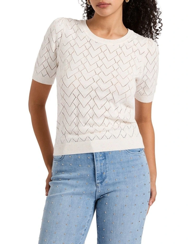 Eden Cotton Speckle Knit in White