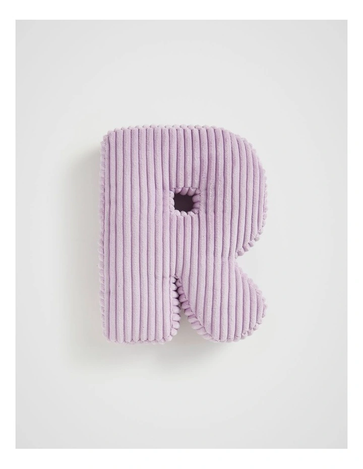 Orchid Cord Initial Cushion R in Purple