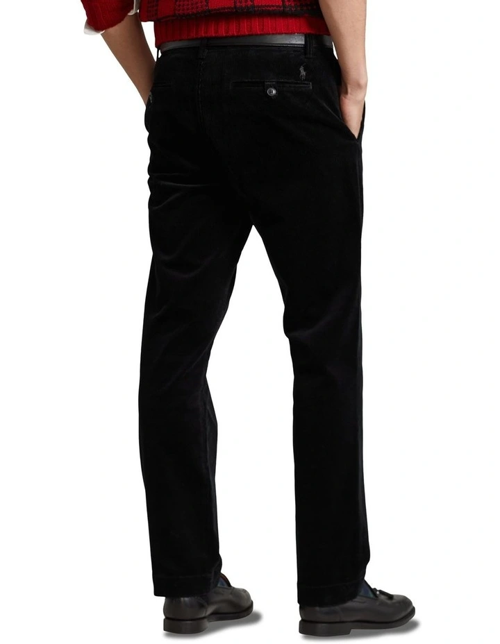 Stretch Straight Fit Corduroy Pant in Black