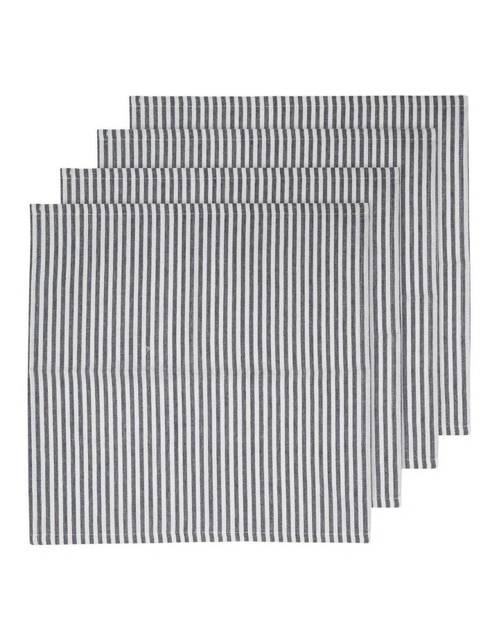 Pinstripe Napkin 4 Pack in Grey