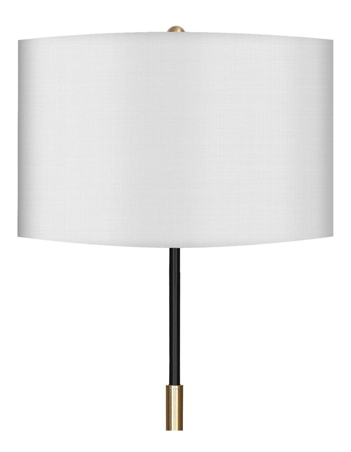 Metal Floor Lamp Brushed Brass Finish with White Shade