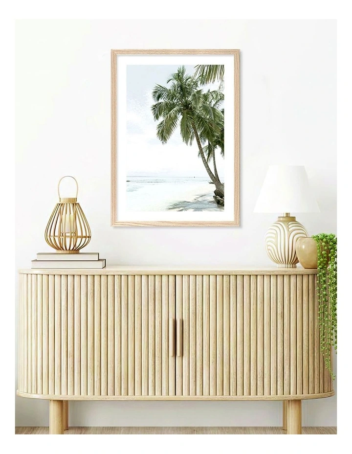 Australian Made Palm Island Dreams Art Print A2 in Natural Frame