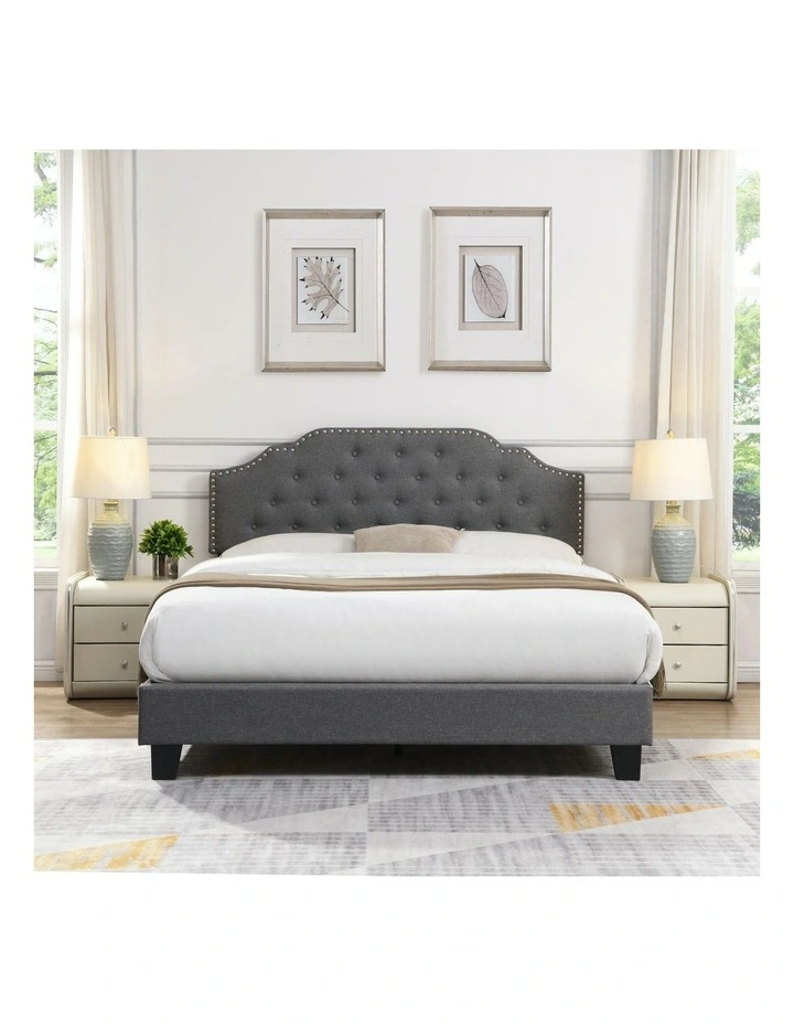 BEF02 Queen Size Bed Frame Base Mattress Platform in Grey