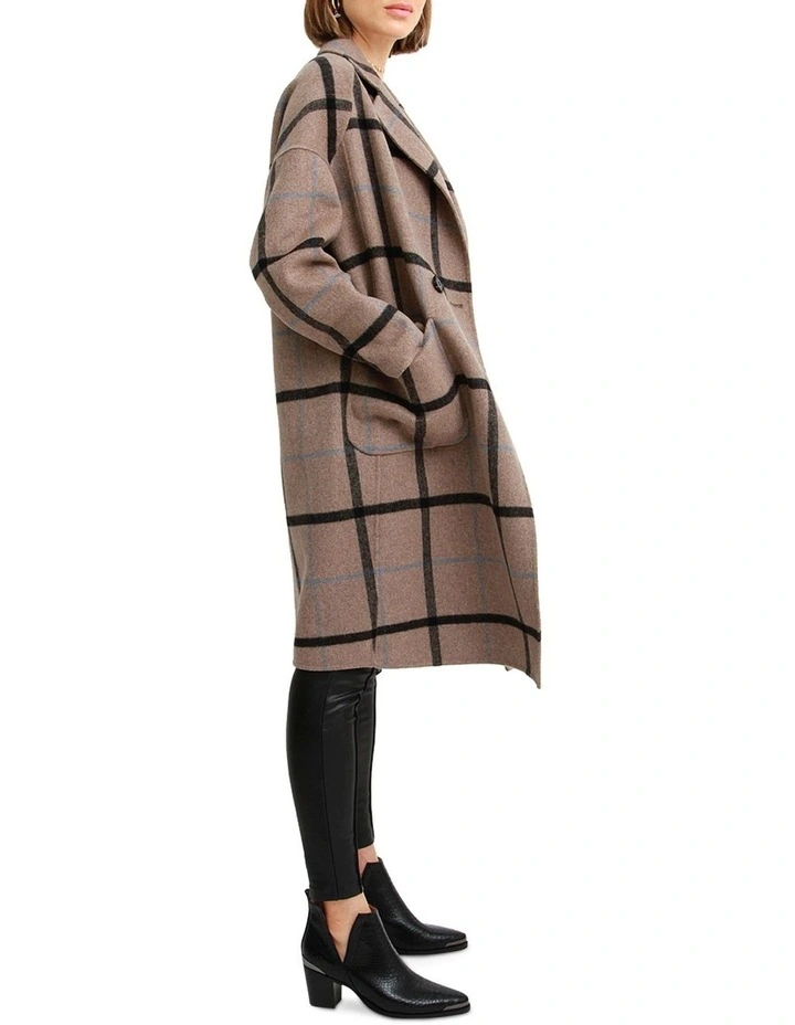 Publisher Double-Breasted Wool Blend Coat Brown