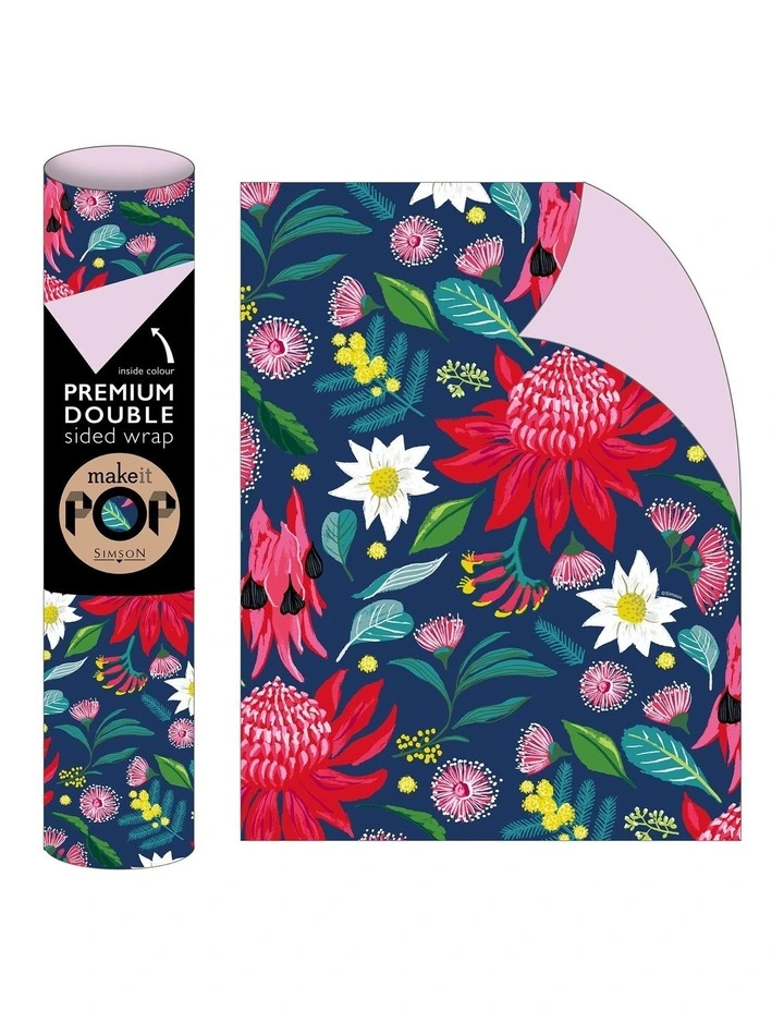 Aust Botanic Roll Wrap in Navy