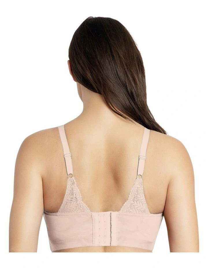 Mia Lace Wireless Longline Lace Bralette in Bare