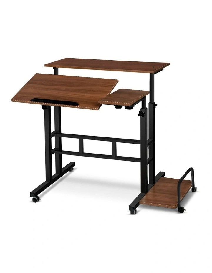Laptop Adjustable Desk Table 80CM in Dark Wood