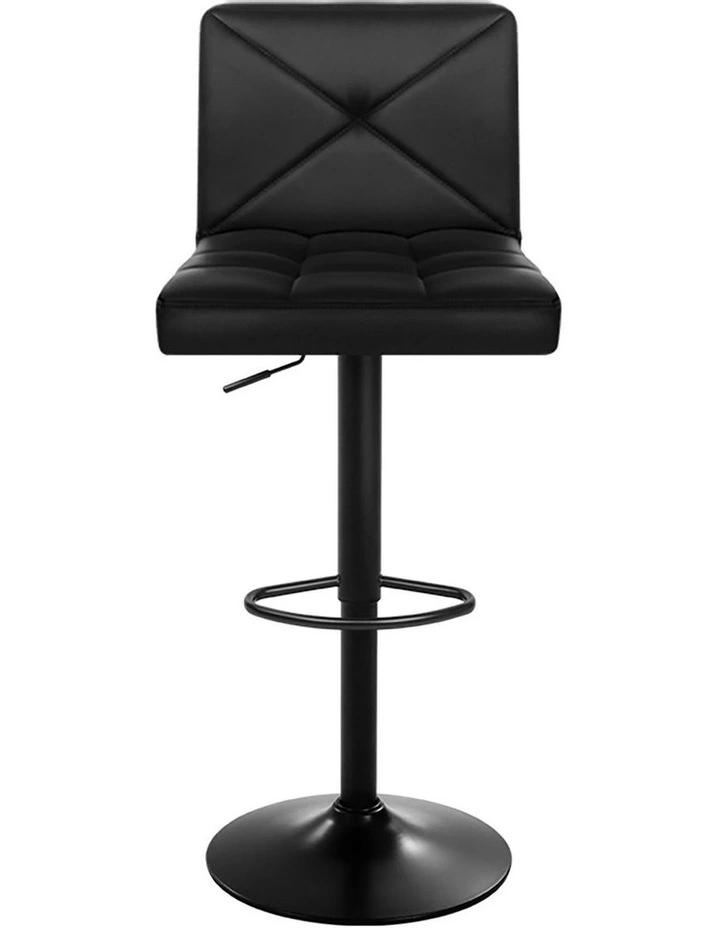 Leather 4x Bar Stools Kitchen Chair in Black
