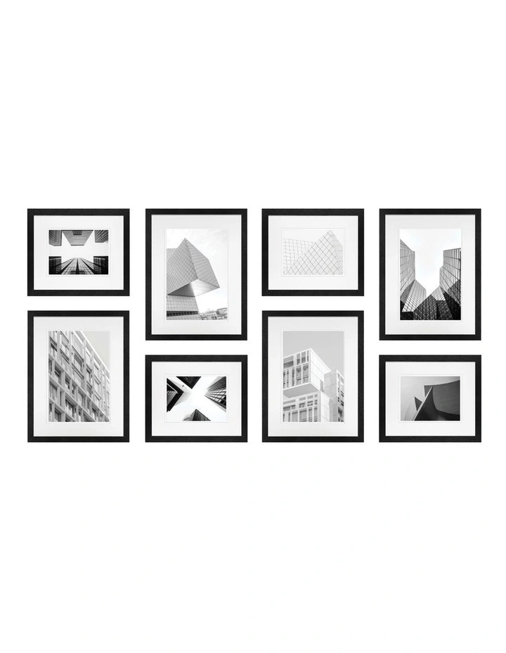 Premium 8 Piece Gallery Photo Wall Frame Set in Black
