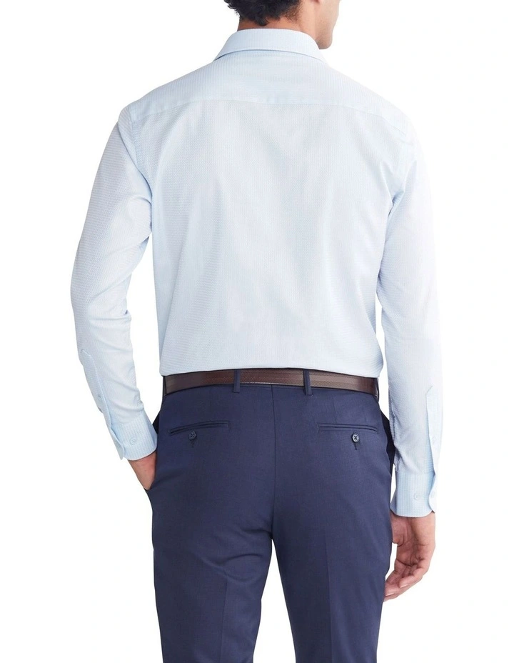 Circle Dobby Slim Long Sleeves Shirt in Sky