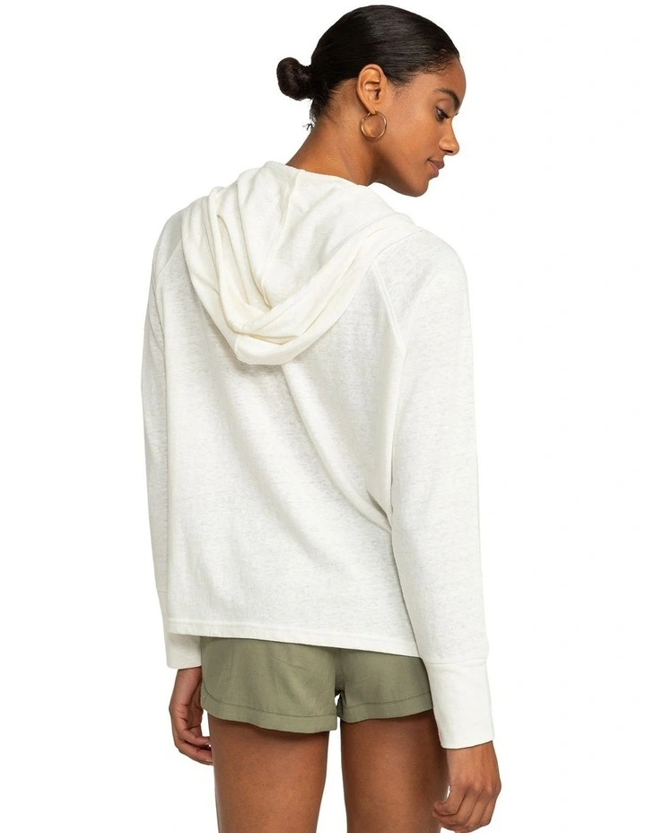 Destination Surf Pullover Hoodie in Egret