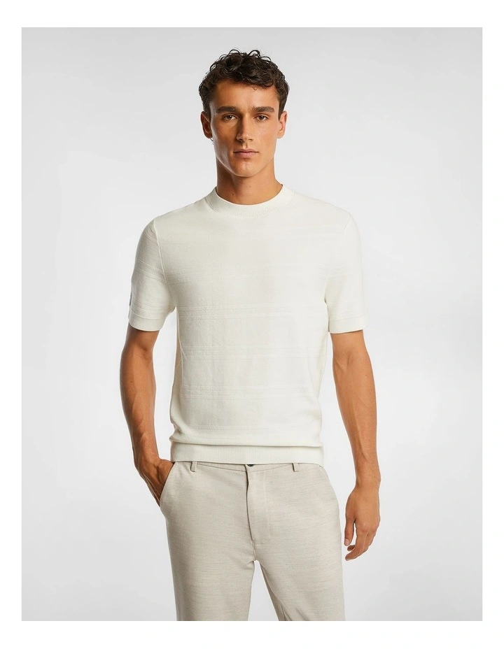 Pier Knitted Tee in Off White