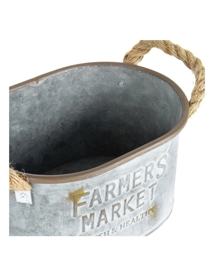 Farmer's Market Oval Planters 2 Set in Rust